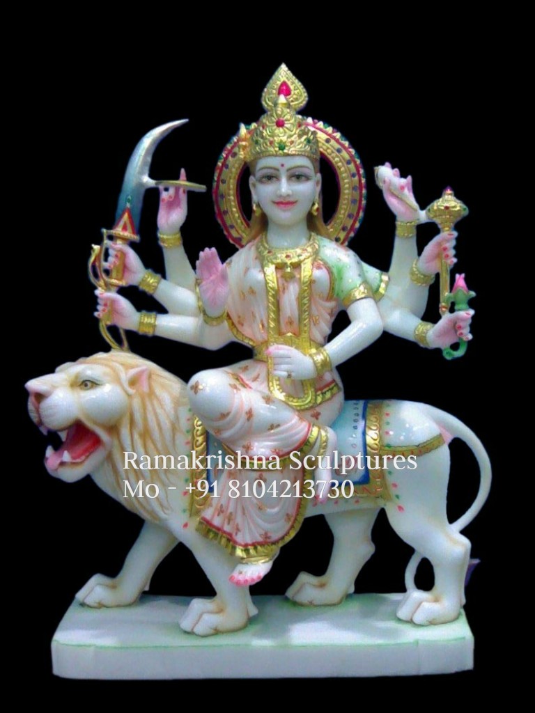 Durga Mata Marble Statue