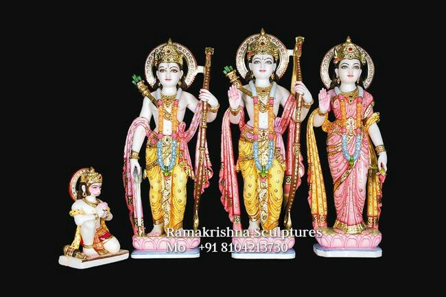 Colored Ram Darbar Marble Statue