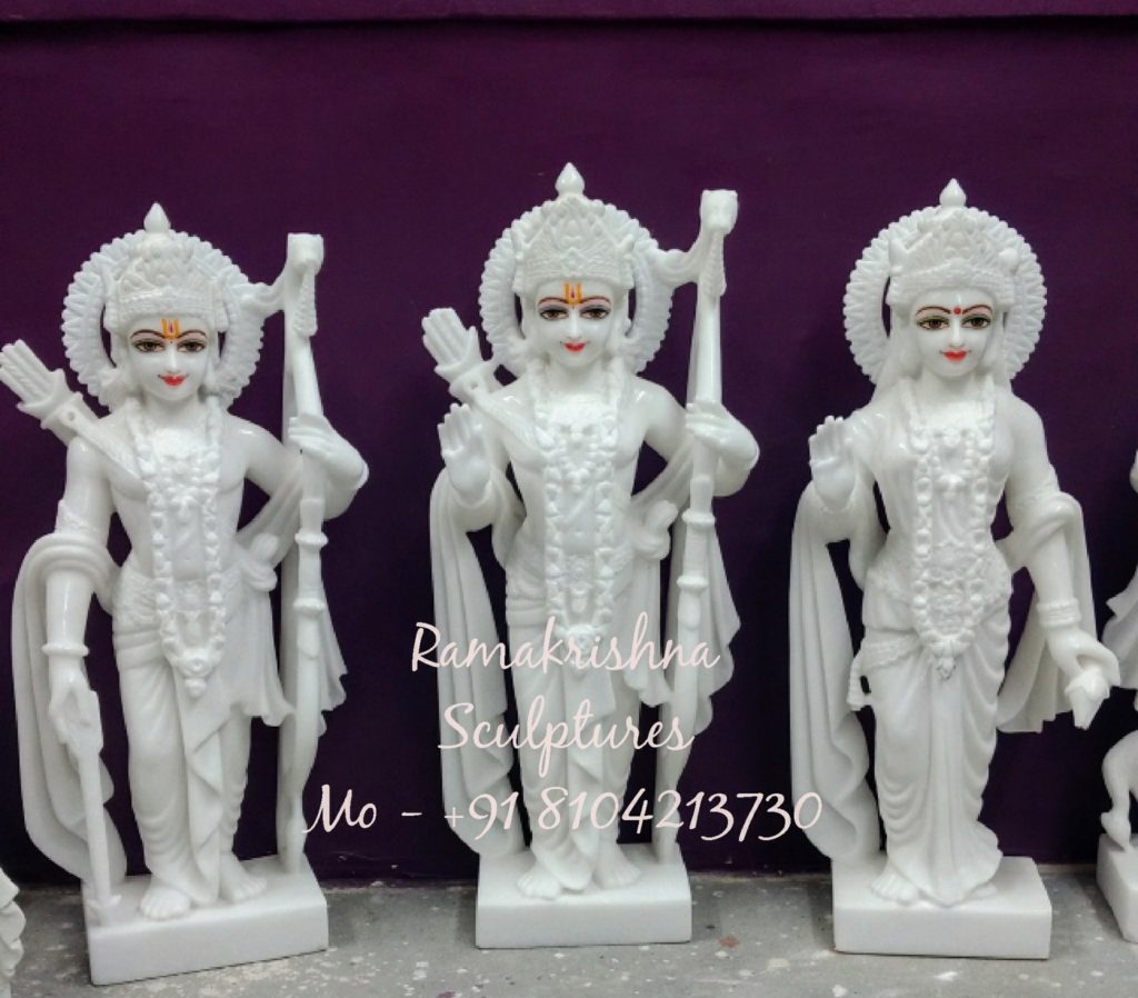 White Marble Ram Darbar Murti