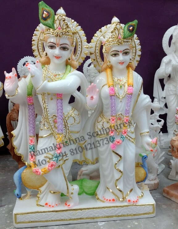 White Marble Radha Krishna Jugal