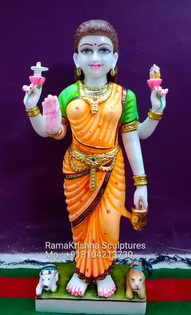 Goddess Parvati Marble Statue