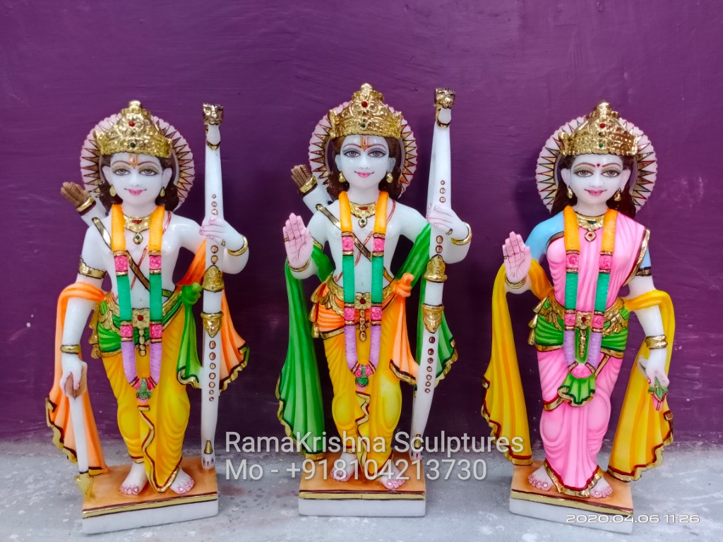 1 Feet Ram Darbar Marble Statue