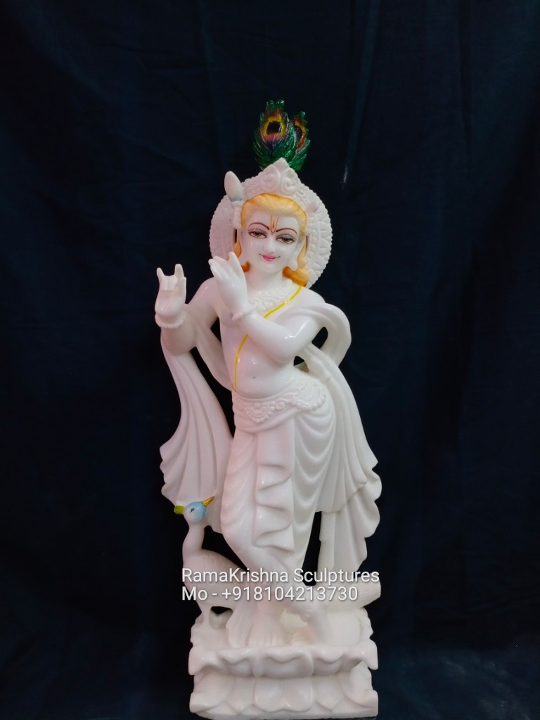 white marble krishna idol