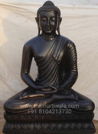 Black Marble Buddha Statue