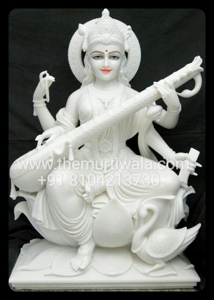 white marble Saraswati statue