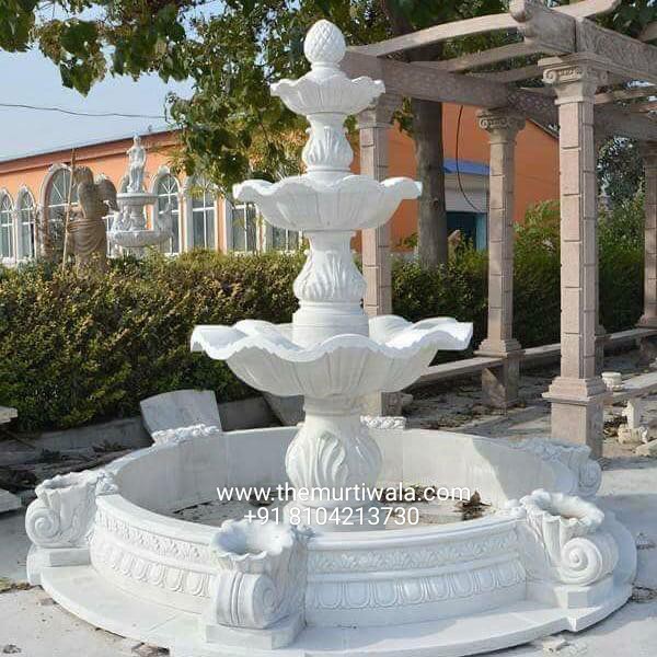 white marble fountain