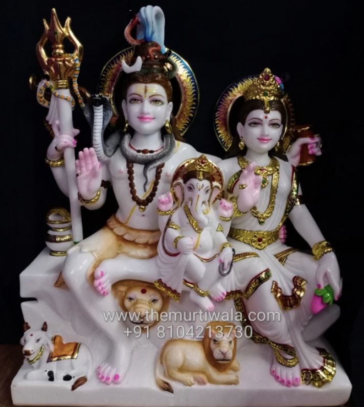 Shiv Parvati marble Statue