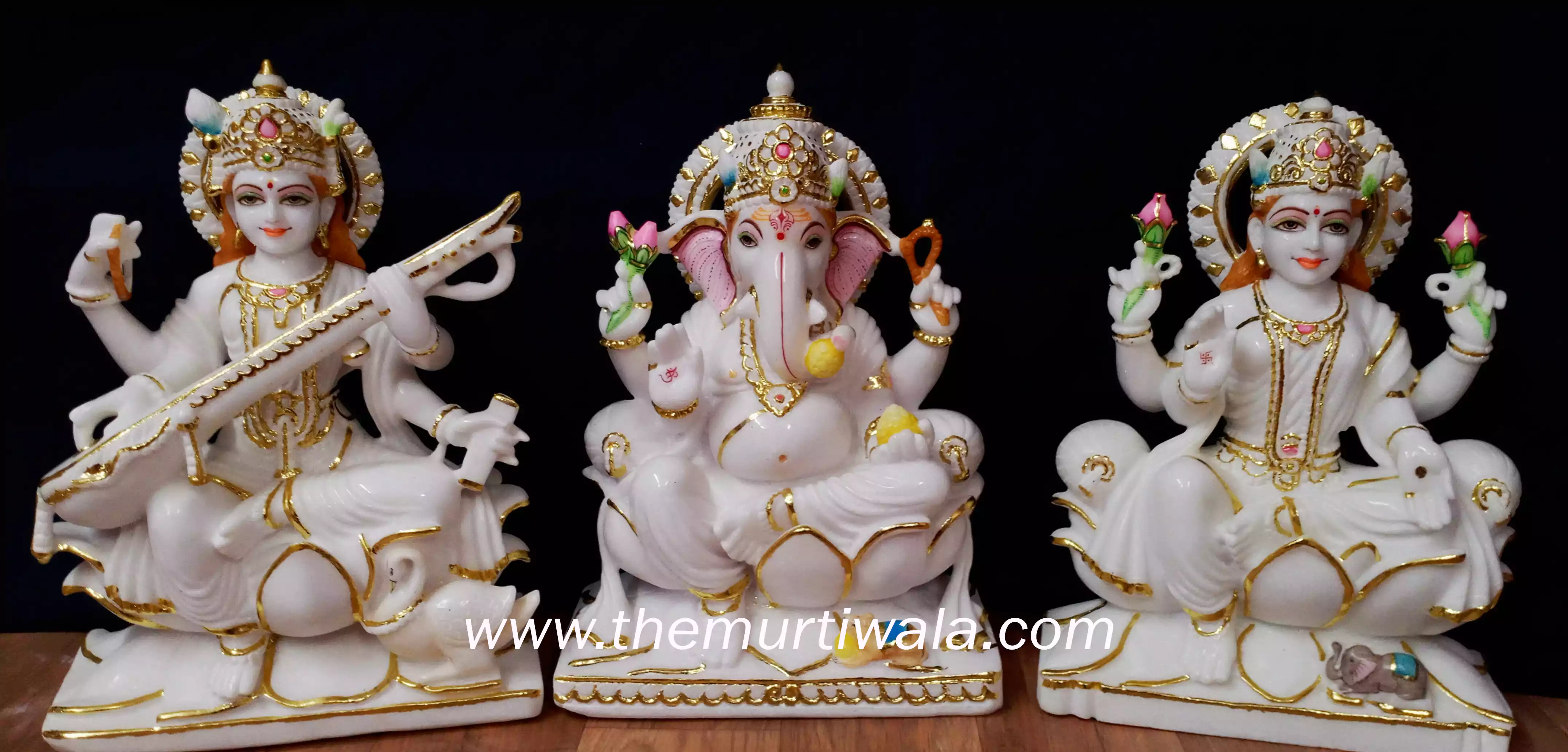 Ganesh Laxmi Marble Statue Ganesh Laxmi Saraswati Idol Maker In Jaipur laxmi-kuber
