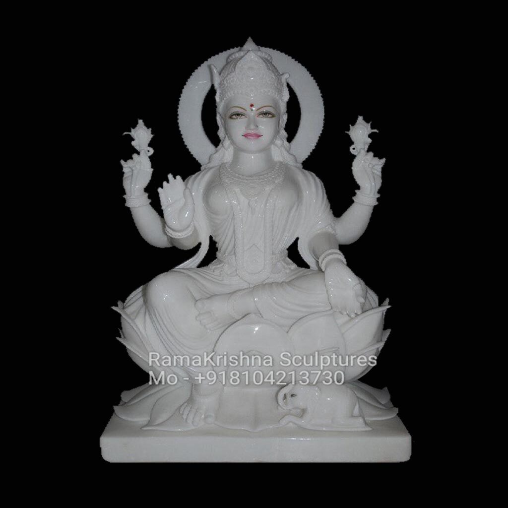 white marble Laxmi maa idol