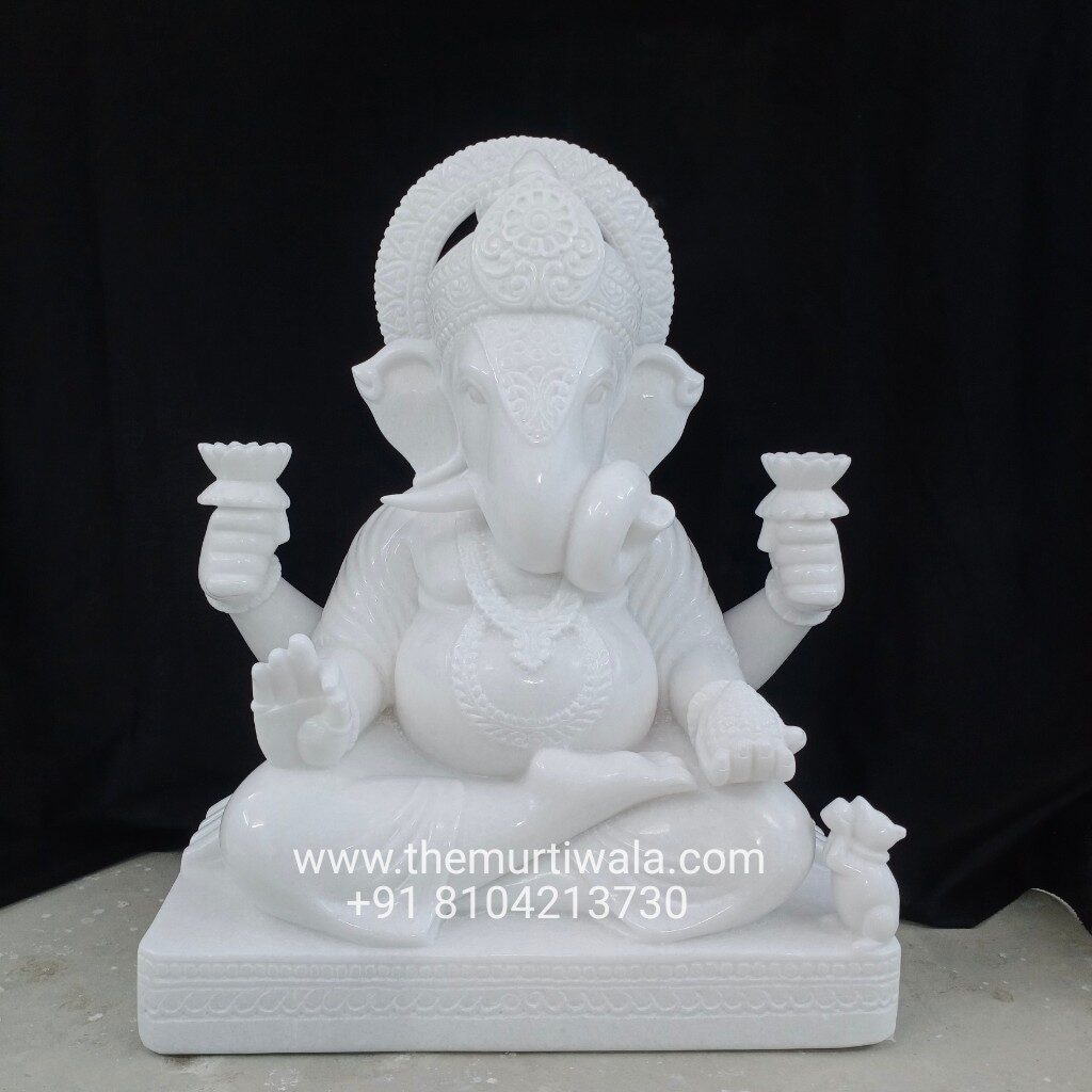 dagdu ganesh marble statue