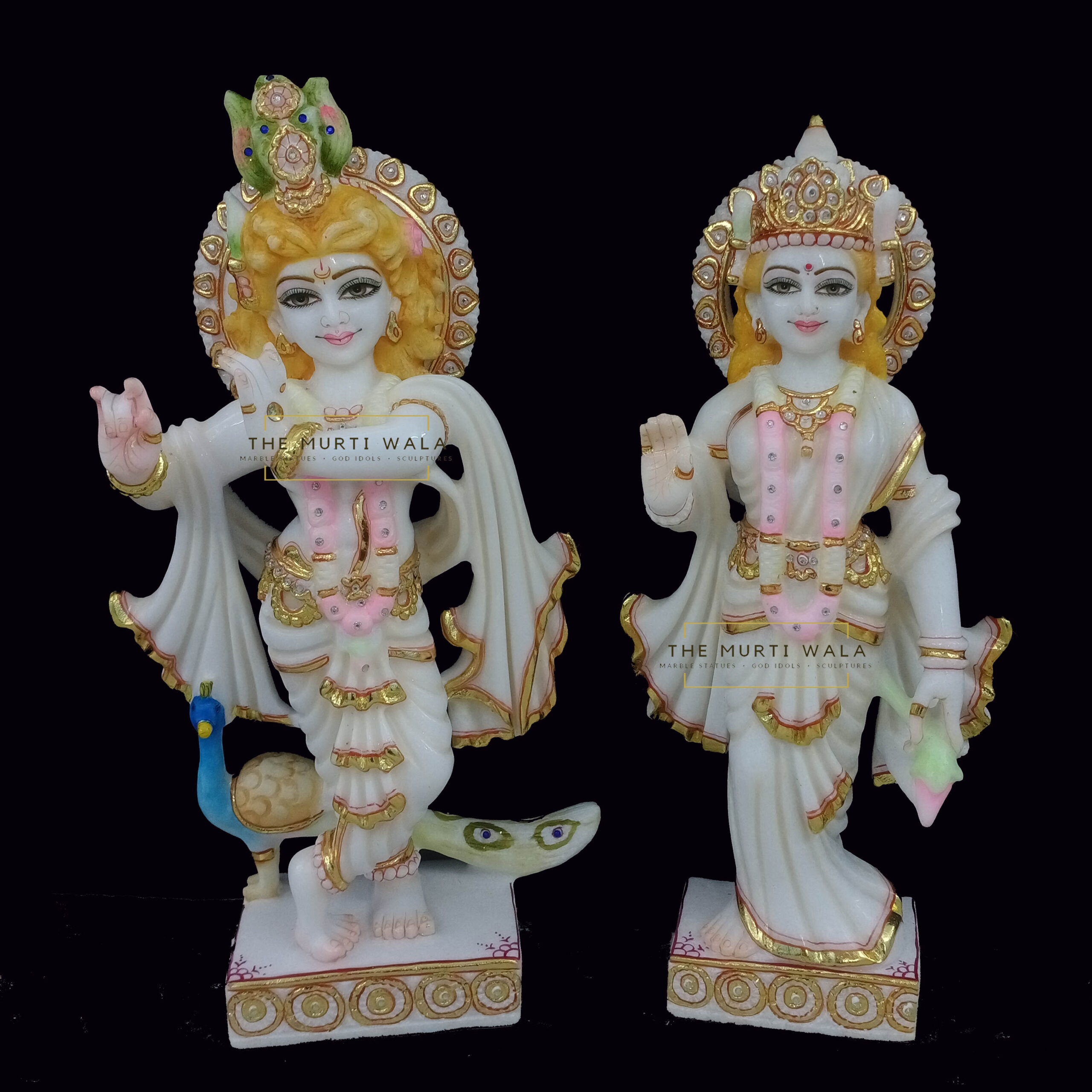 Radha Krishna marble statue