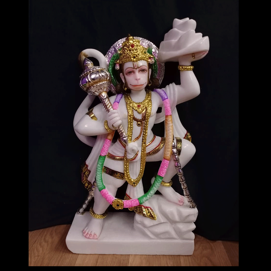 Veer Hanuman Marble Murti - Image 2