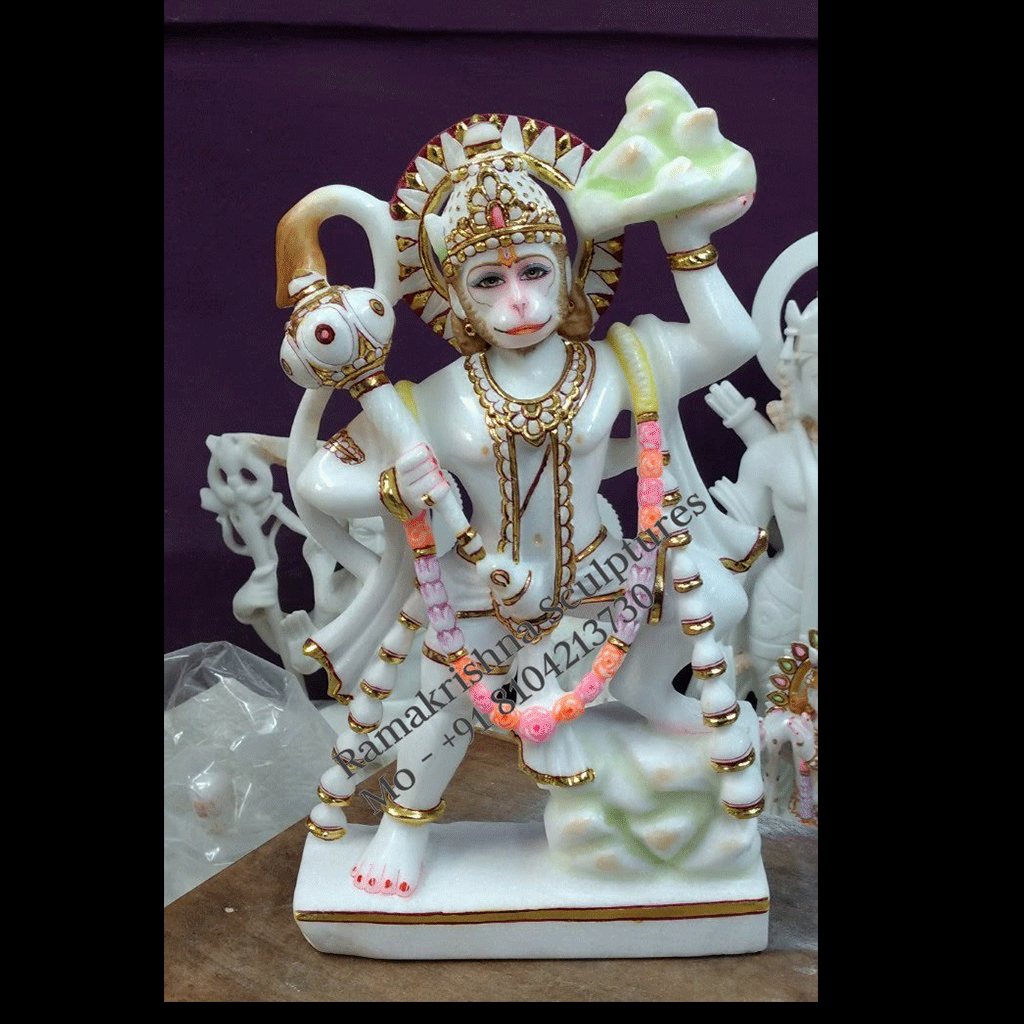 Veer Hanuman Marble Murti - Image 3