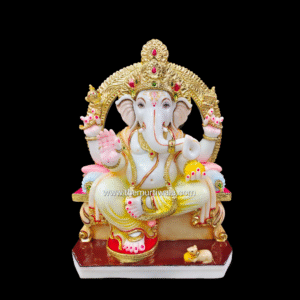 Ganesh Ji Marble Idol Multi Colored