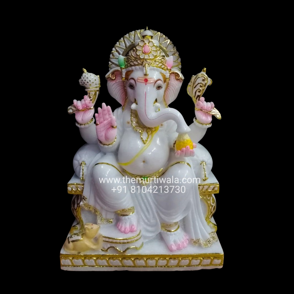 Lord Ganesh Marble Moorti 18 Inch Export Grade Marble Idol For Home