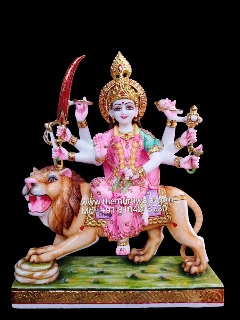 1.5 feet maa durga marble murti price on request