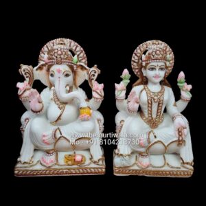 Ganesh Laxmi Marble Murti