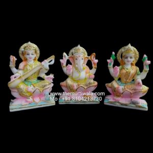 Marble Laxmi Ganesh Saraswati Statue