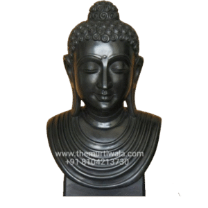 Black Marble Buddha Head Statue
