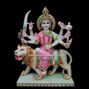 White Marble Chaar Bhuja Durga Maa Statue