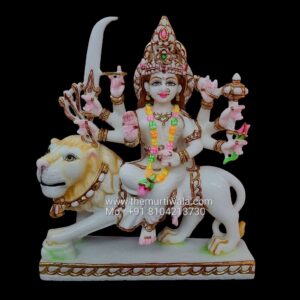 White Marble Statue of Goddess Durga