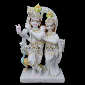 Radha Krishna White Marble Murti