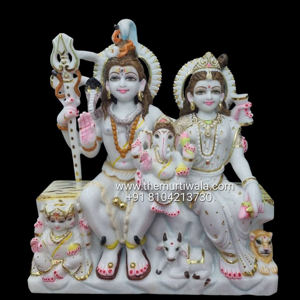 shiva parvati marble statue for home