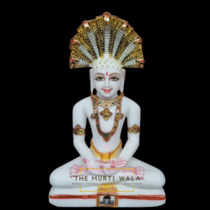 Parshwanath Marble Murti 9-inch