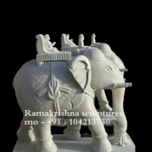 White Marble Elephant Statue for Home
