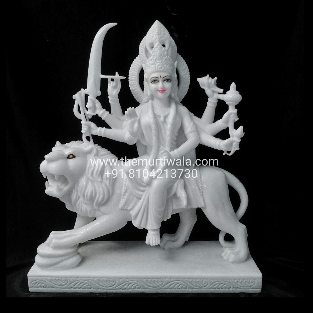 Durga Mata Sherawali Murti in Vietnam Marble