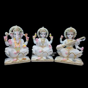 ganesh laxmi saraswati marble murti