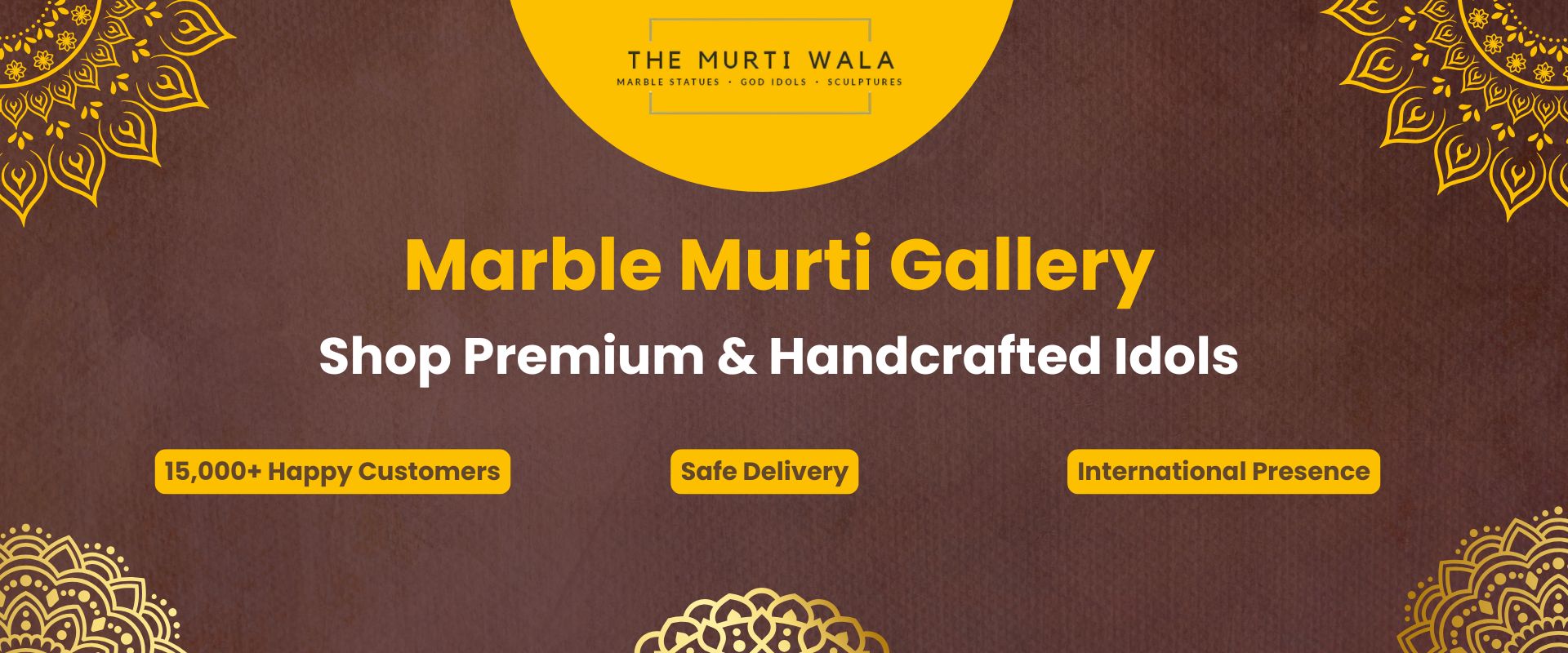 Gallery page top header banner specified for brand's USP and service quality