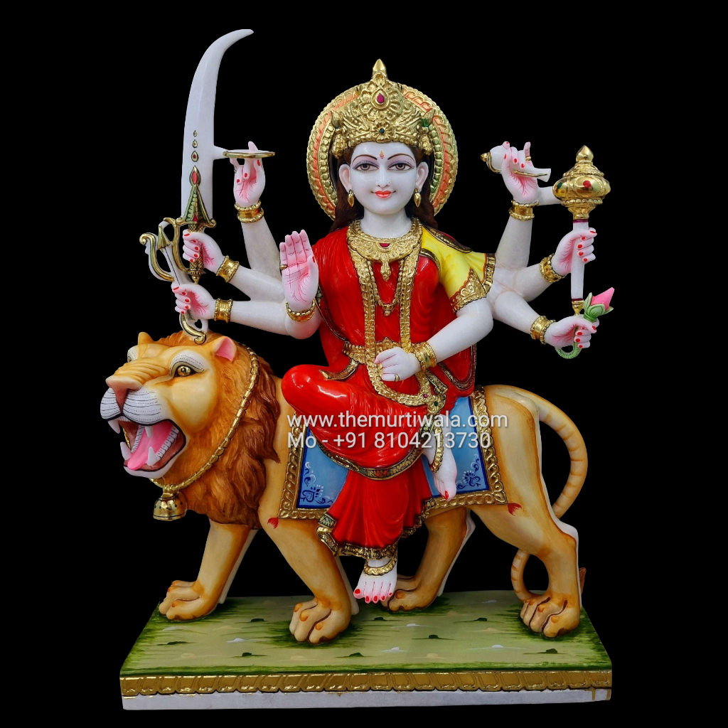 4ft durga maa marble statue handcarved