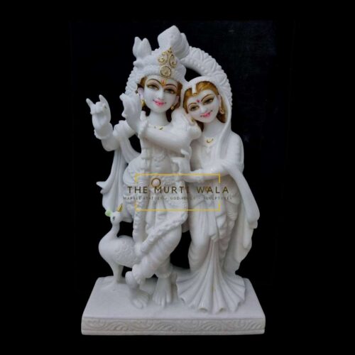 radha krishna jugal marble statue hand-carved in jaipur