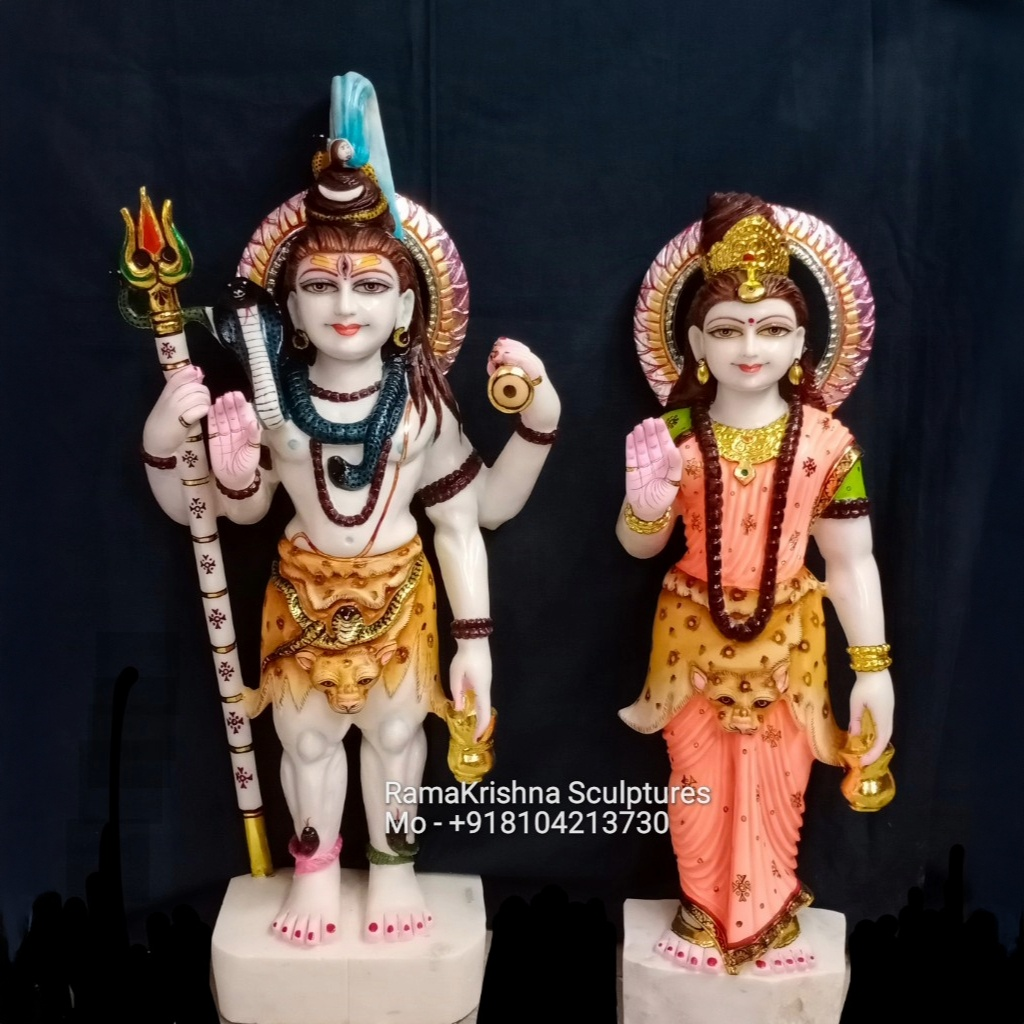 3ft shiv parvati marble murti manufacturer in jaipur