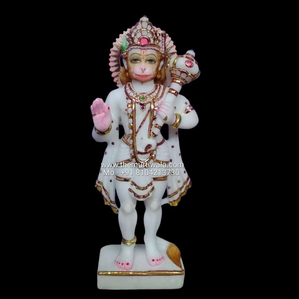 hanuman marble murti 1ft size statnding