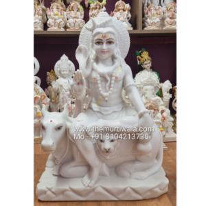 Shiva statue white marble