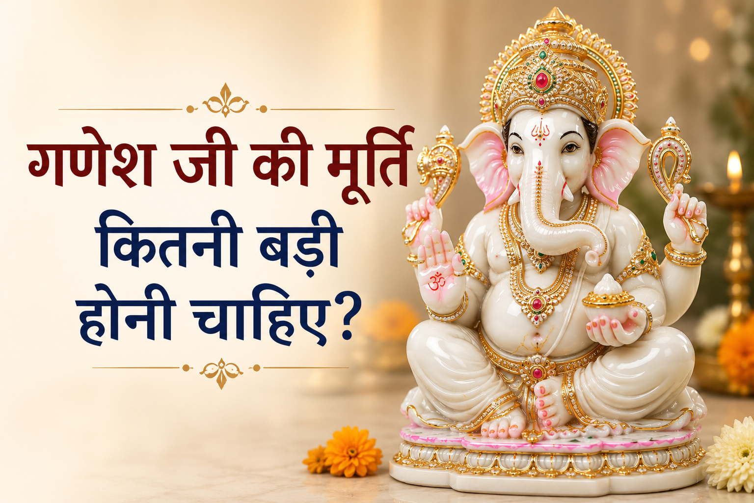 गणेश जी की मूर्ति कितनी बड़ी होनी चाहिए? घर, मंदिर और कार्यालय के लिए सही आकार चुनने की पूरी जानकारी