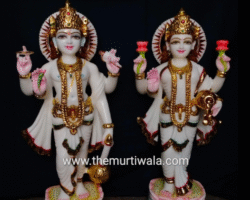 Lord Vishnu and Lakshmi Marble Murti